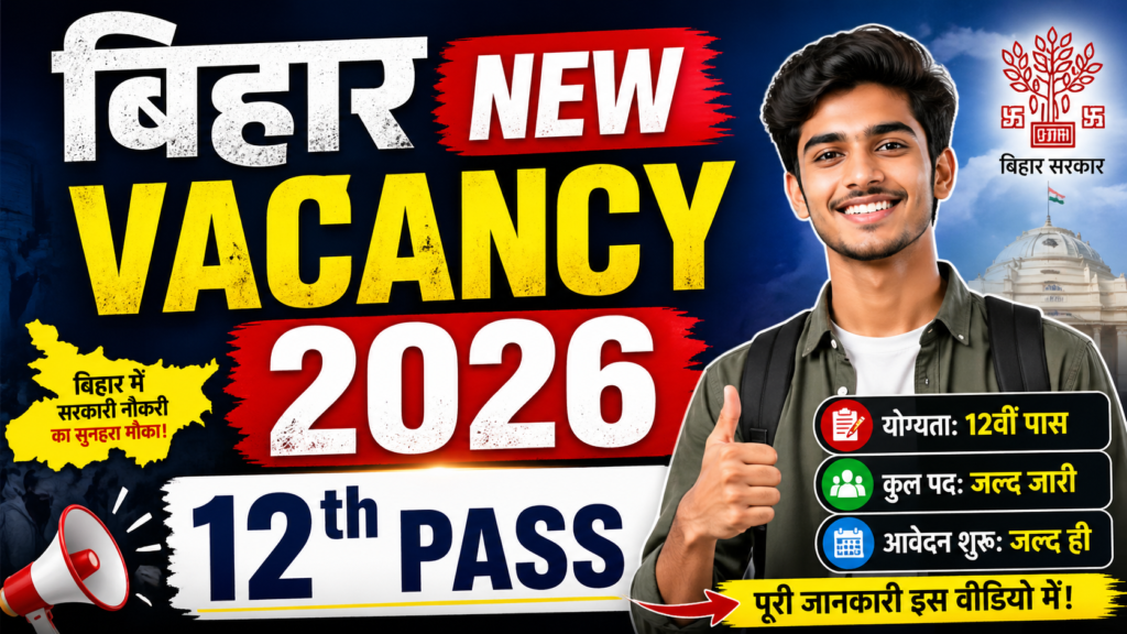 Bihar New Vacancy 2026 12th Pass