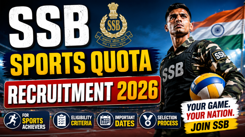 ssb sports quota recruitment 2026