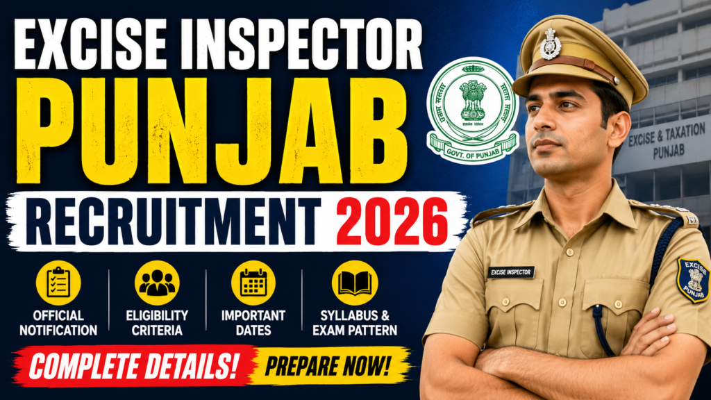 excise inspector punjab recruitment 2026